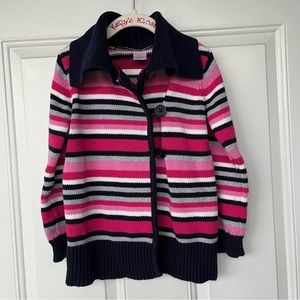 •Gymboree• Girls Striped Collared Cardigan - Size Small (5-6)